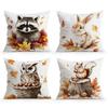 Autumn Small Animals Pillowcase Printed Polyester 45x45cm Throw Pillowcover Decorative Sofa Cushion Pillowslip Home Decor