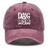 DOG MOM" Paw Print Snapback Sun Hat, Mother's Day Man's Cap Slouchy Sun Protective Raw Brim Curved Brim Adjustable Baseball Hat