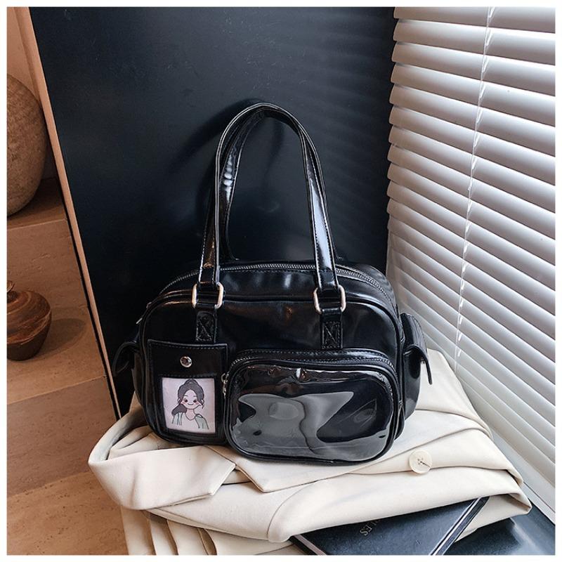 

Сумка-тоут большой вместимости женская летняя новая универсальная на одно плечо для девушки многофункциональный рюкзак чёрный