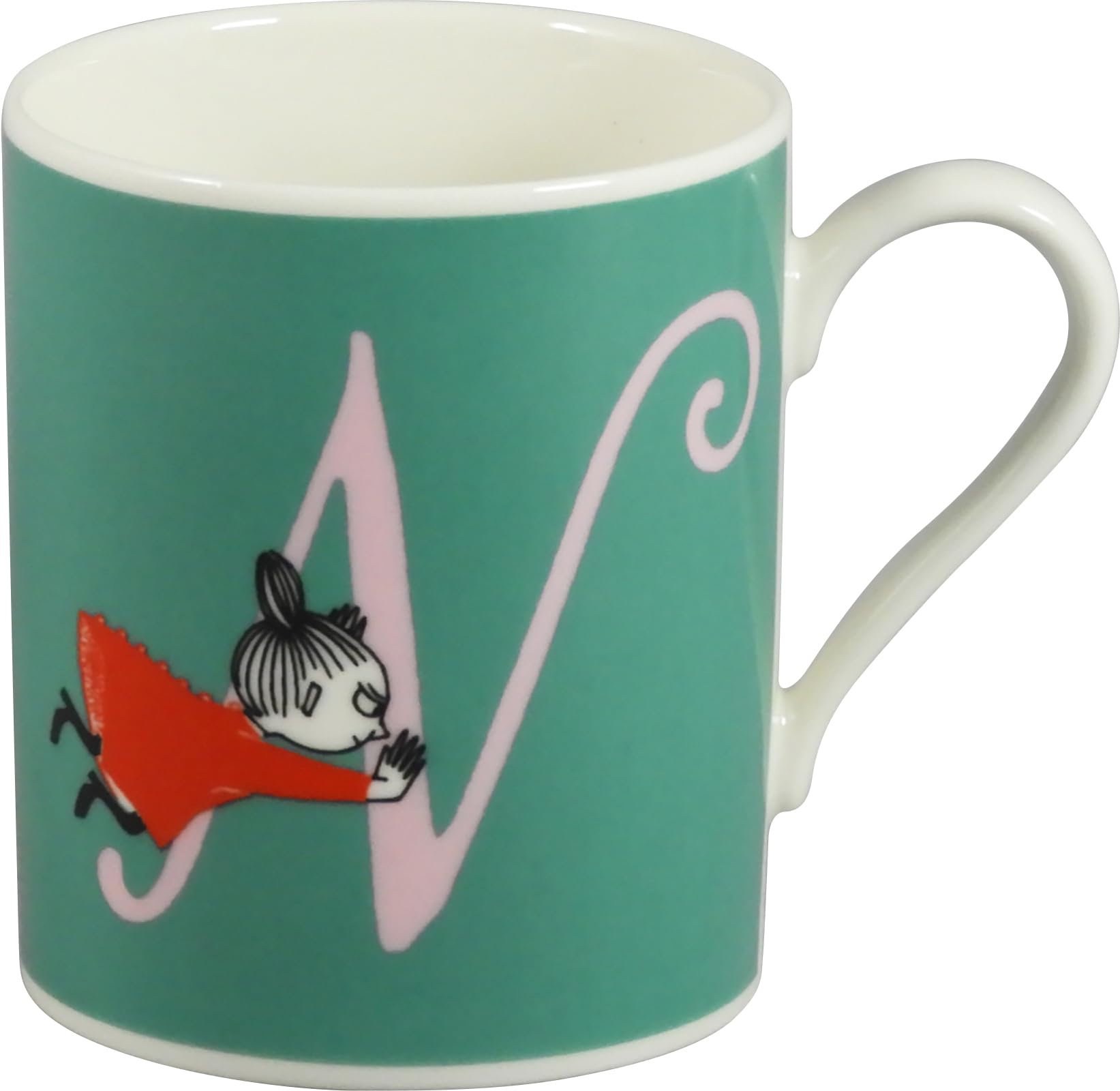 

Moomin Initial Gift 8x9cm Little Moomin Gift for Made in Mug, Boxed, 320ml, Approx. Diameter, My, Design, Women, Birthday, Tableware, Japan, Green, зелёный