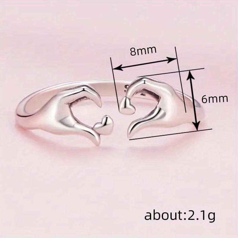 1pc Fashionable Heart-shaped Ring for Women, Couple Gift, Men's Gift Ring, Fashionable and Simple Ring