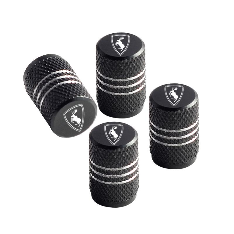 4pcs For Volvo Elk Prancing Moose Logo Ocean V40 V60 XC40 XC90 XC60 S40 Aluminum Car Wheel Tire Valve Cap Covers Tyre Rim Stem