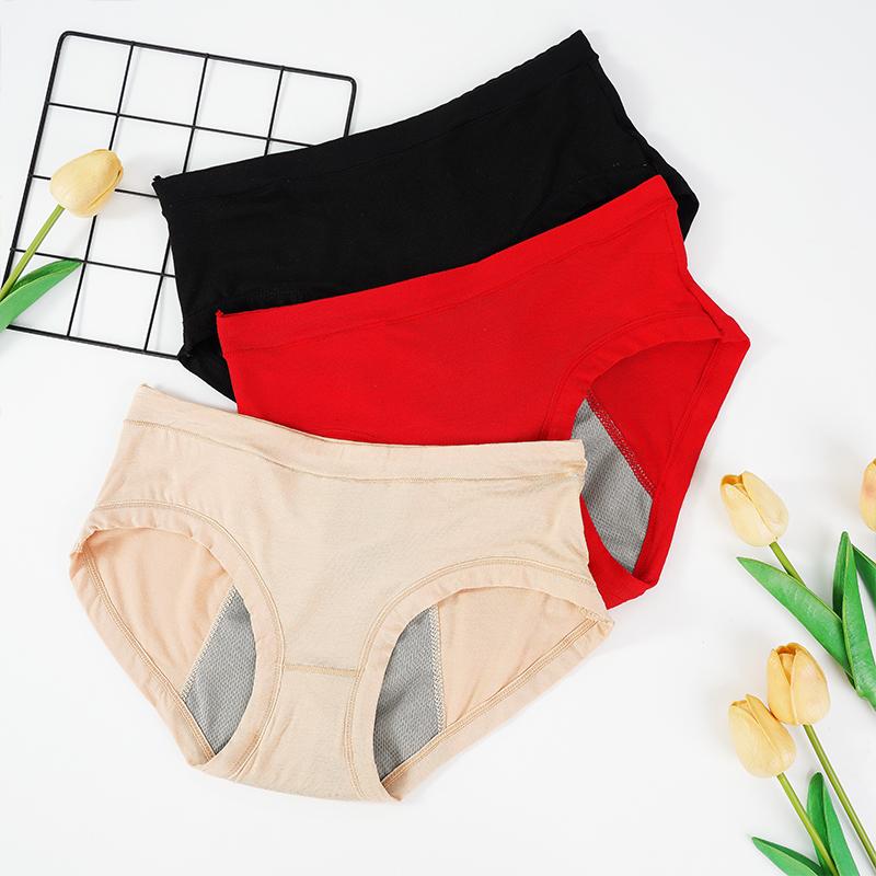 Damen Periodenunterwäsche Unterwäsche Physiologische Hose Baumwolle Nahtlose Slips Auslaufsicher Menstruell