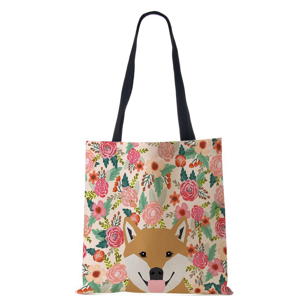 Dog Cat Women Shoulder Bag Shopper Travel Canvas Casual Handbag 2022 Eco Reused Print Vintage Large Capacity Tote Books Bag KTY
