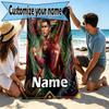 Personalisierter Strandtuch mit Cristiano Ronaldo Aufdruck und individuellem Namen, für Reise Camping Strandparty Heimdeko, Geburtstagsgeschenk für Familie & Freunde