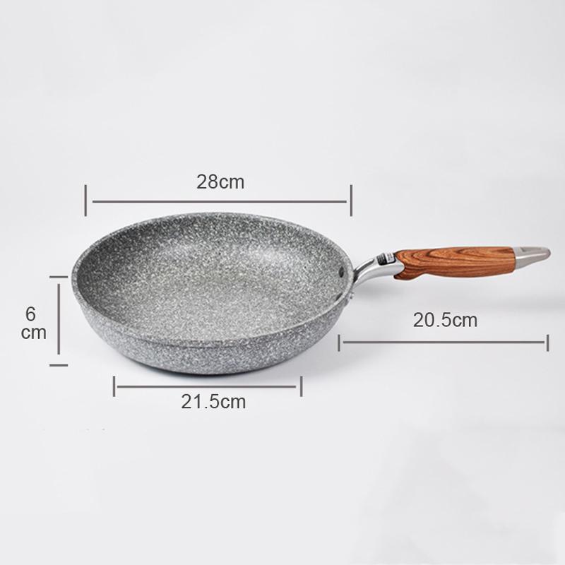 Durable Stone Frying Wok Pan Non-stick Ceramic Pot Induction Fryer Steak Cooking Gas Stove Skillet Cookware Tool for Kitchen Set