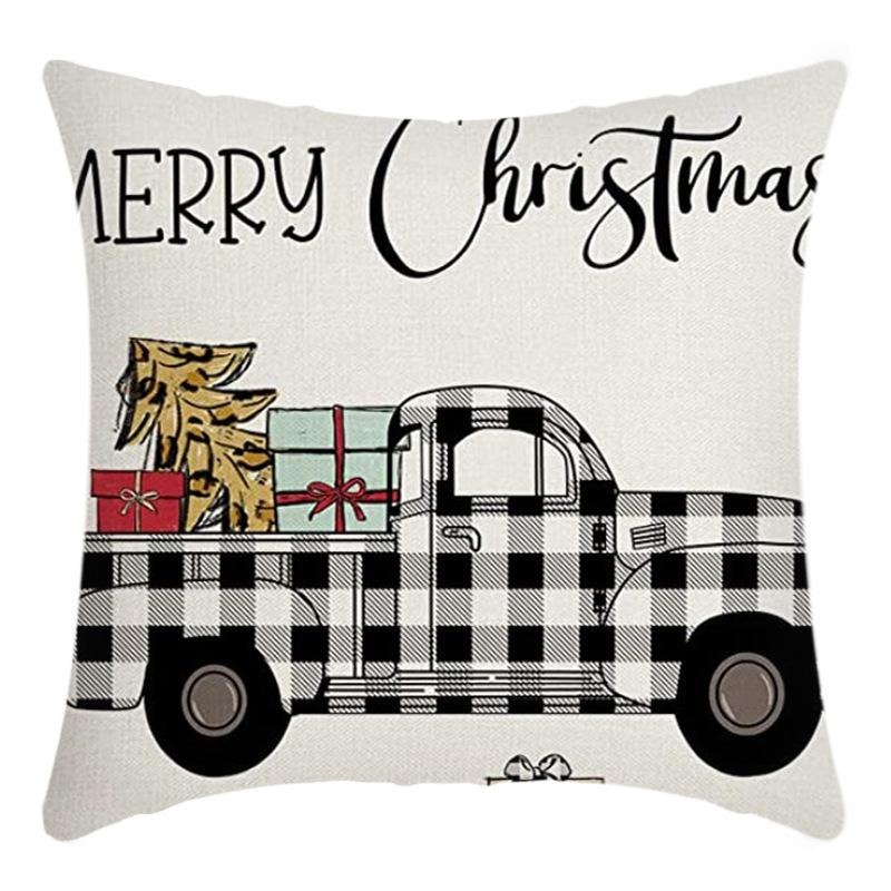 New Christmas Throw Pillow, Polyester Linen, Festive Dress Cushion, Bedroom Living Room Square Pillow, Cushion Pillow Case