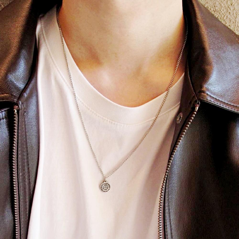 Jbans Classic Dos Coin Pendant Chain Necklace (C2403-An815_Sv)