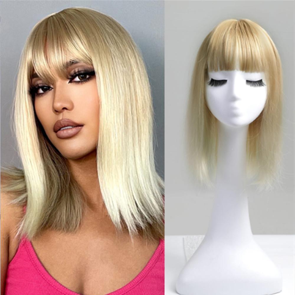 

Синтетические волосы, натуральная заколка для прямых волос, парики для женщин, шиньон с челкой, термостойкое волокно