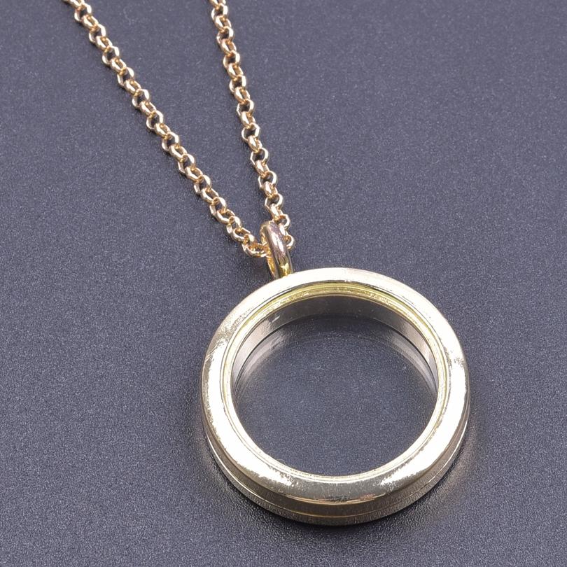 25/30/35/40 mm Locket Pendant Necklace For Women Men Accessories Rhinestone Cage Floating Locket Charms Necklaces Chain On Neck