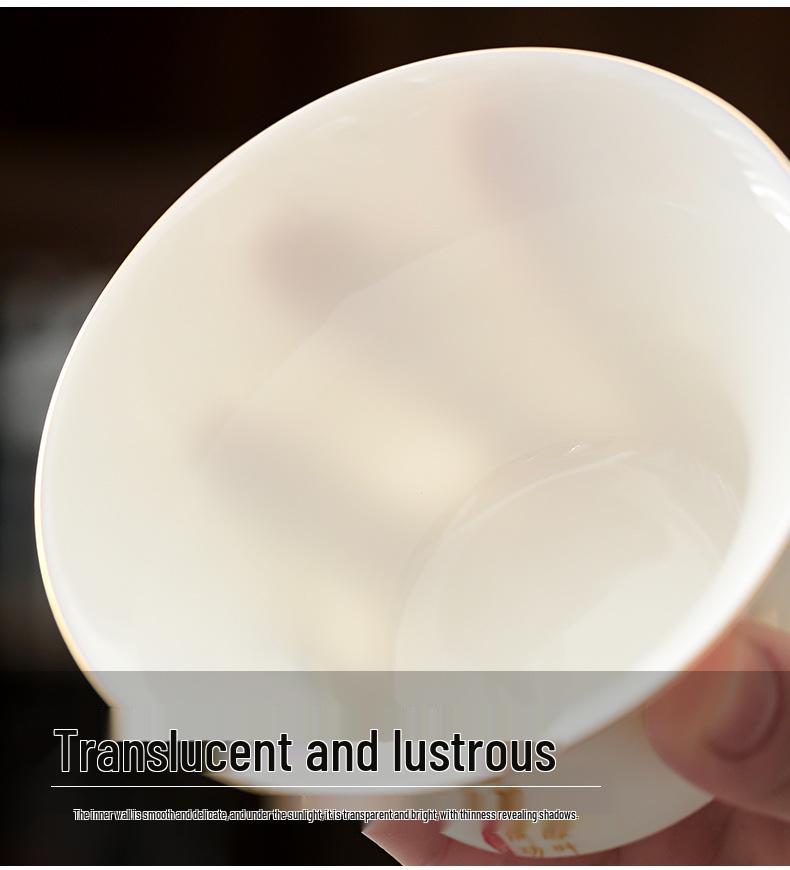 Dehua White Porcelain Sancai Gaiwan Ceramic Tea Set - Insulated Kung Fu Teacup and Brewing Bowl