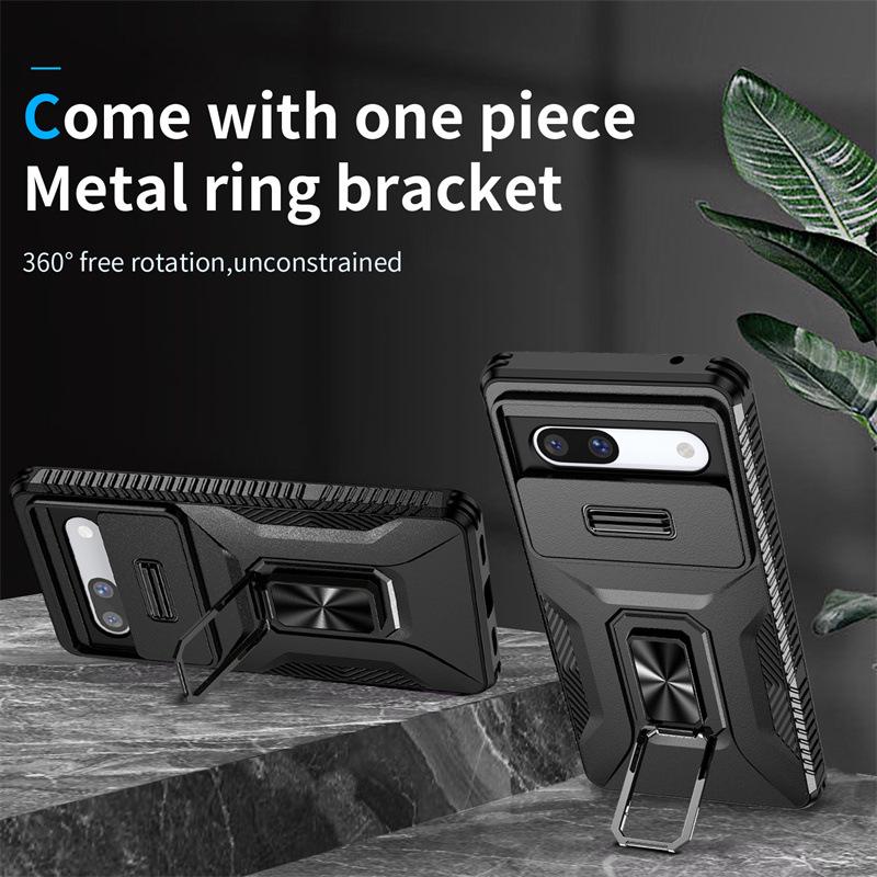 Ring Push-Pull Window Phone Case for Google Pixel 10 PRO, 9PRO XL, 8A, 8PRO, 7A, 9A - Drop-Proof, Cross-Border Design