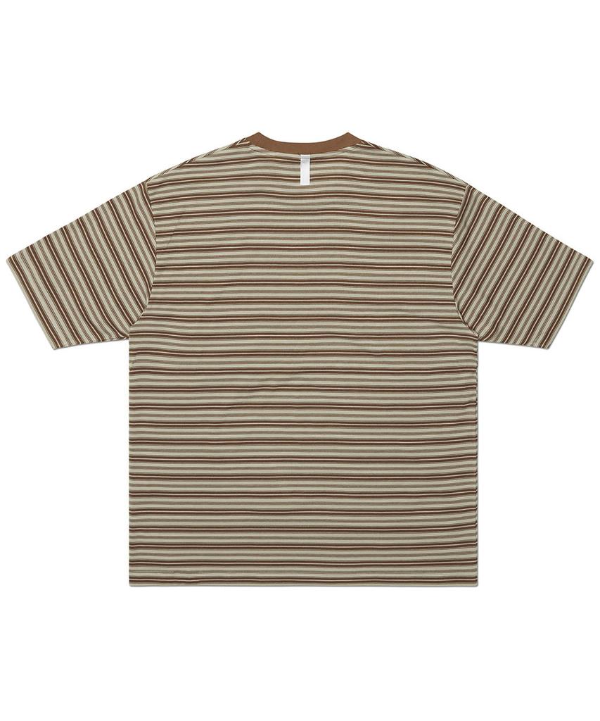 Nomaenyueol Offbeat Stripe T-Shirt - Brown