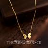 Light Plated 18K Real Gold Zircon Butterfly Necklace Simple Design Sense Collarbone Chain Necklace