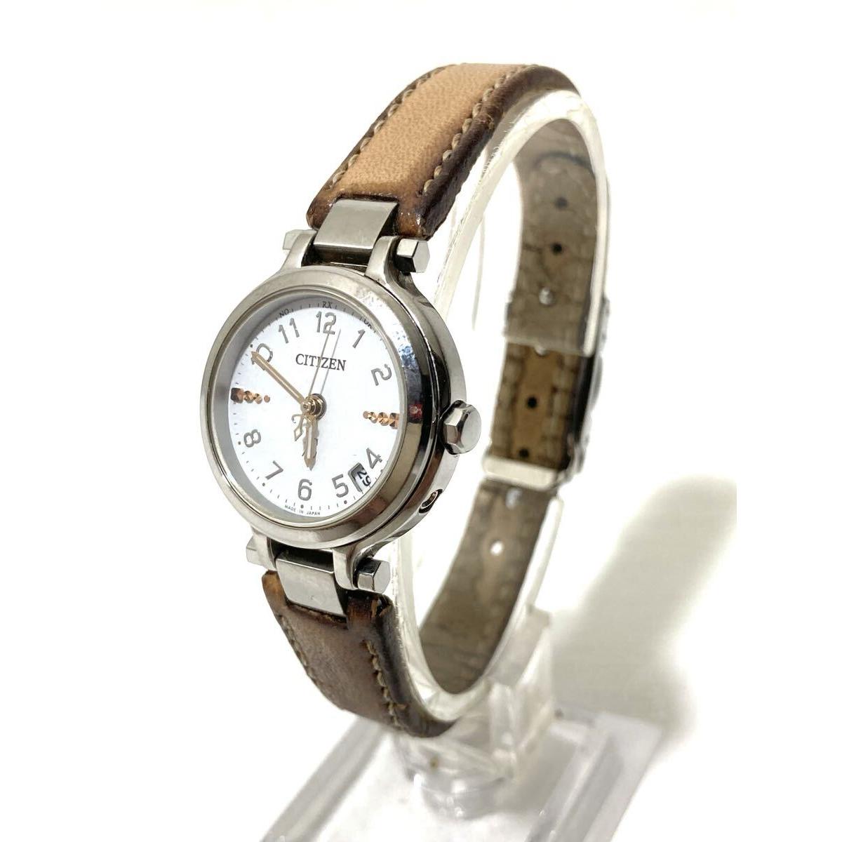 Подтверждена простая эксплуатация [CITIZEN/Citizen XC Eco-Drive радиочасы «MINISOL» поврежденный ремешок] Женские часы с солнечной зарядкой