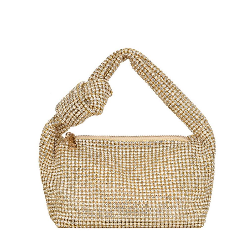 Shiny Full Rhinestones Dinner Bag Crystal Glitter Rhinestone Evening Bag Large Capacity Luxury Rhinestone Banquet Bag Party