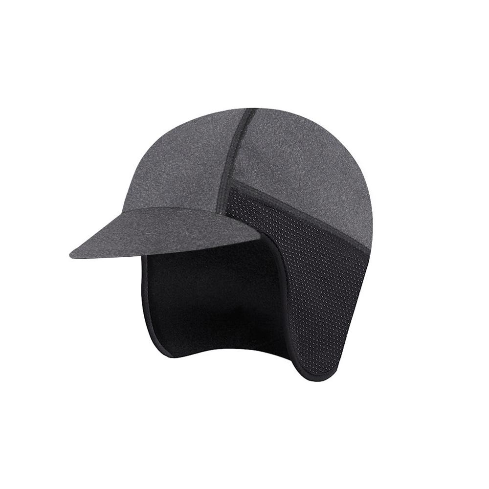 Cycling Hat Mens Womens Windproof Helmet lining Cap for Running Jogging Ski,Small Brim Baseball Cap with Breathable Earmuffs