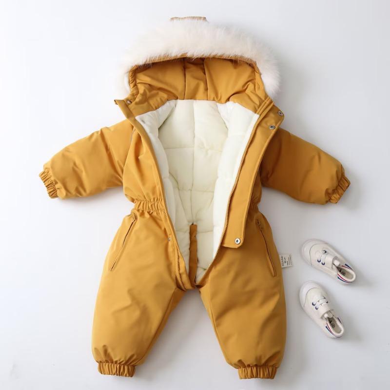 Snødress for barn Småbarn Ett stykke Snødress Skidresser Jenter og Gutter Hette Vanntett Jumpsuits Overalls Vinter Varm Snowboardjakke Utendørsjakker