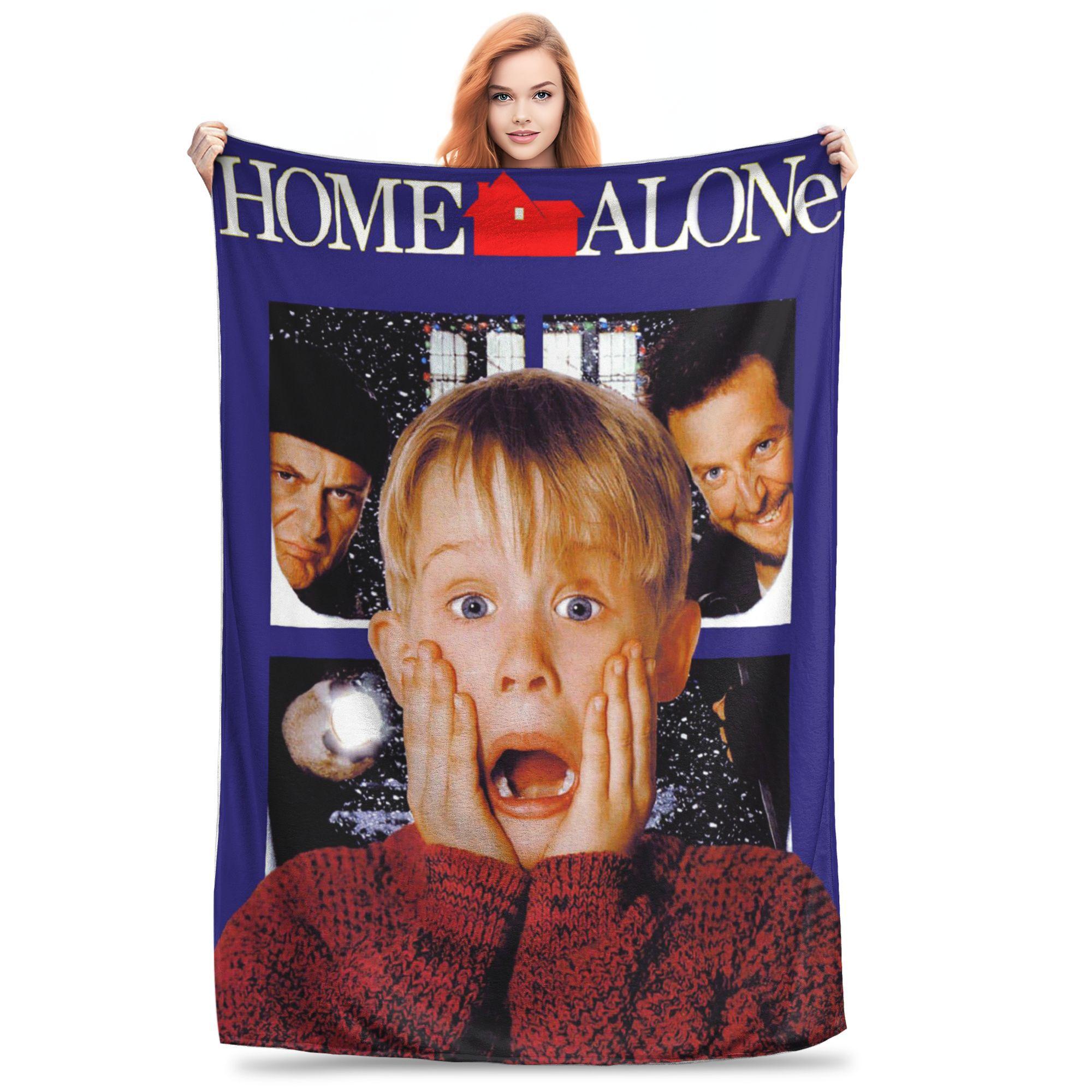

Flannel Throw Blanket Home-Comedy Film Home Alone Funny Warm Plush Blankets Soft Bedspread for Bed Living room Home Travel Sofa 80x120cm