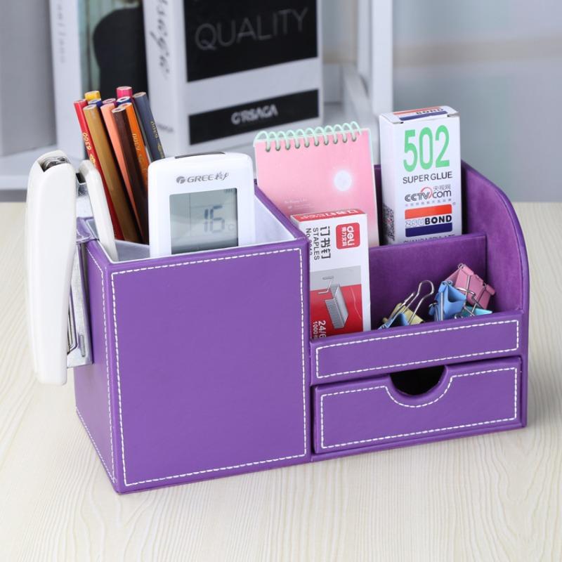 Double Desktop Pen Holder Stationery Holder Pencil Cosmetics Organizer for Desk Office School Storage Case Accessories