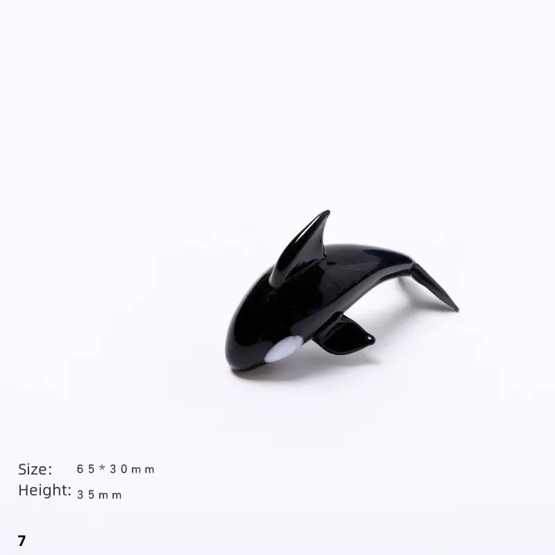 Mini-Wal-Modell Handgefertigter Schmuck Glas-Schreibtischdekoration Glas-Orca-Modelle für Kinder Geschenke Tischfiguren Zubehör