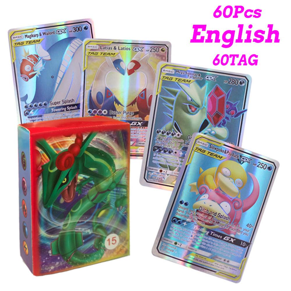 60-100Pcs New English French Spanish Pokemon Cards GX MEGA EX TAG TEAM Vstar Game Battle Card Hot Sale Collection Card Kids Children Gift Present