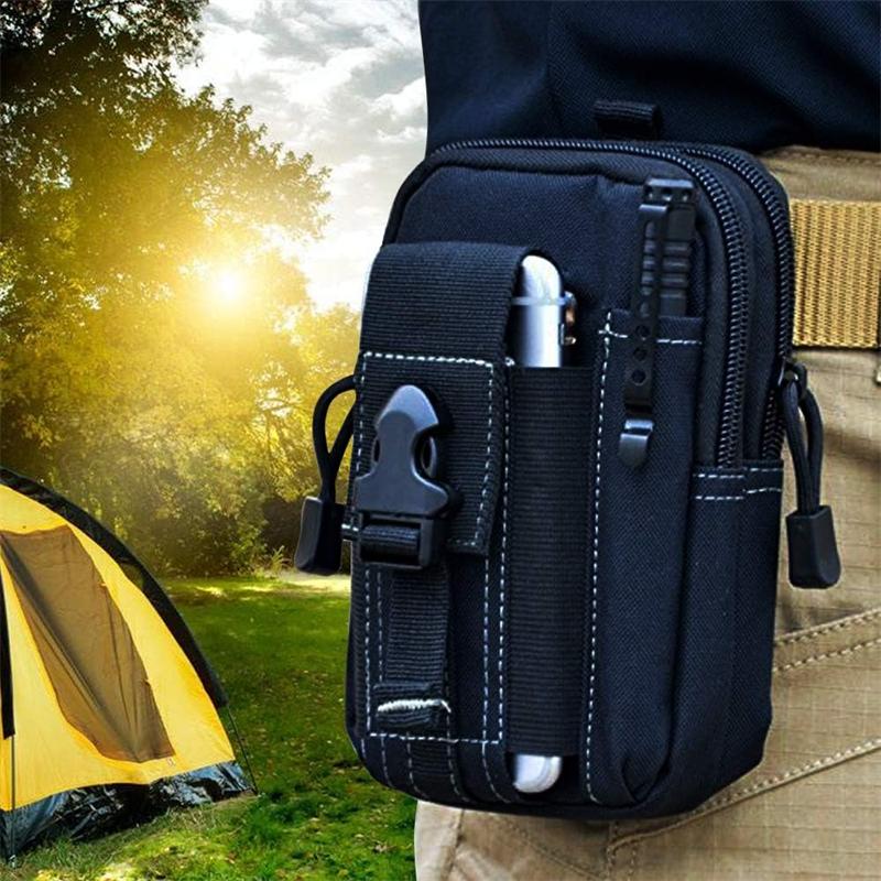 1 PCS Tactical Molle Pouch Waist Bag EDC Outdoor Gear Utility Belt Bag With Cell Phone Holder Gadget Pocket For Men Women