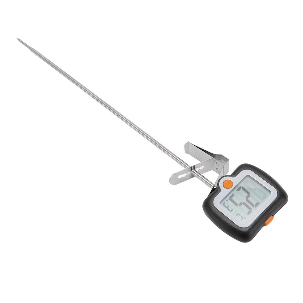 Probe   Thermometer, Stainless Steel LCD Display Kitchen Thermometer with Pot Clip for Cooking Baking