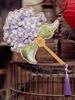 Embroider Flowers Circular Fan Retro Butterfly Hydrangea Lotus Double-Sided Embroidery Bamboo Handle Temple Fan Chinese Style Ornaments