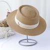 2026 ersatile Hat Panama flat brimmed sun hat bucket hat UV Protection sun hat For Beach Mini Bow Vacation handmade straw hat