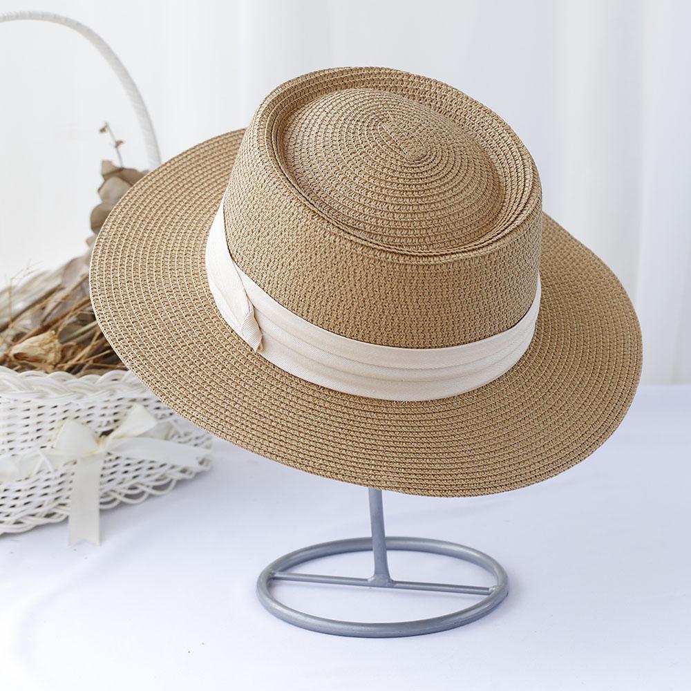 2026 ersatile Hat Panama flat brimmed sun hat bucket hat UV Protection sun hat For Beach Mini Bow Vacation handmade straw hat