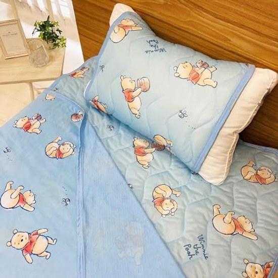 MORIPiLO Disney Cooling Mattress Pad Single (Winnie Pooh Honey Summer Cool Sheet) Blue 100x200cm Goods Bed Futon Adult Cute Soft Character Morishita