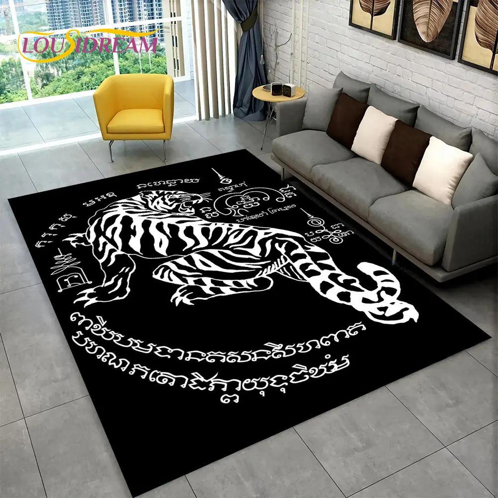 Viking Norse Mythology God Loki Rune Area Rug,Carpet Rug for Living Room Bedroom Sofa Doormat Kitchen Decor,Non-slip Floor Mat