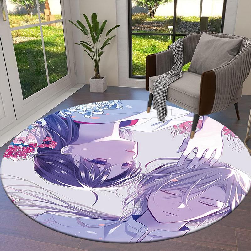 My Happy Marriage Round Area Rug,Carpet Rug for Living Room Bedroom Sofa Playroom Decor,Non-slip Floor Mat