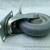Silent Grey Dome Swivel Caster with TPR Flat Brake, Double Bearing, Medium Duty.