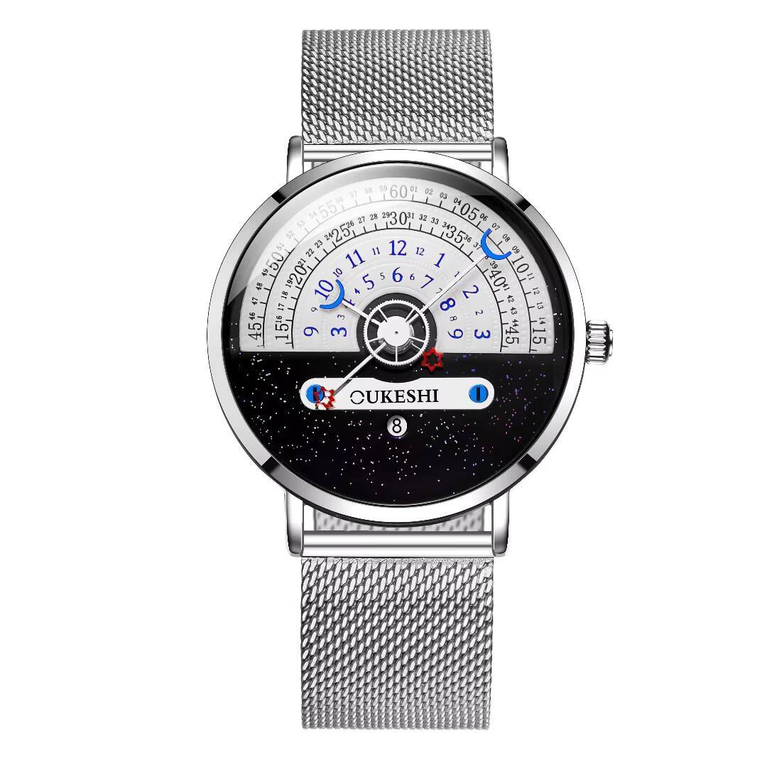 

Роскошный сетчатый браслет Мужские деловые часы Модные календарные кварцевые наручные часы для мужчин Часы Reloj Hombre