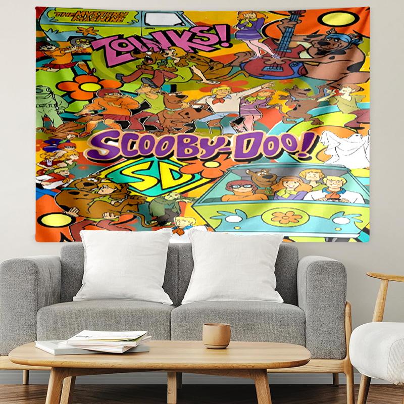 Scooby Print Tapestry, Lightweight Wall Hanging, for Bedroom, Dorm, Living Room, Home Art Decor, Birthday Christmas Gift for Friends