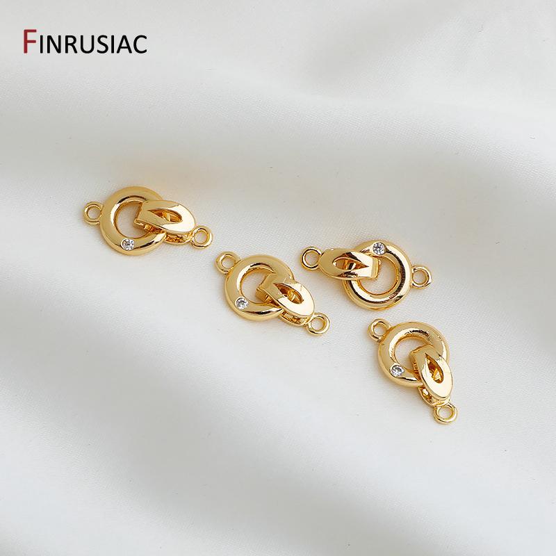 14K Gold Plated Brass Zircon Pearl Clasps Connector For Bracelet Necklace Making,Clasp For Jewelry,DIY Handmade Jewelry Findings