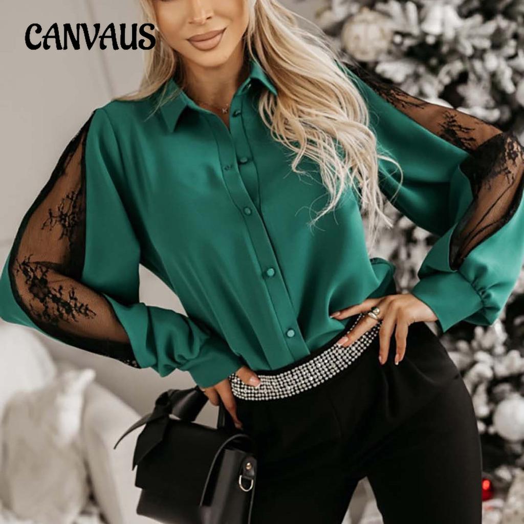 Dame vår og sommer mesh skjøting Langermet skjorte