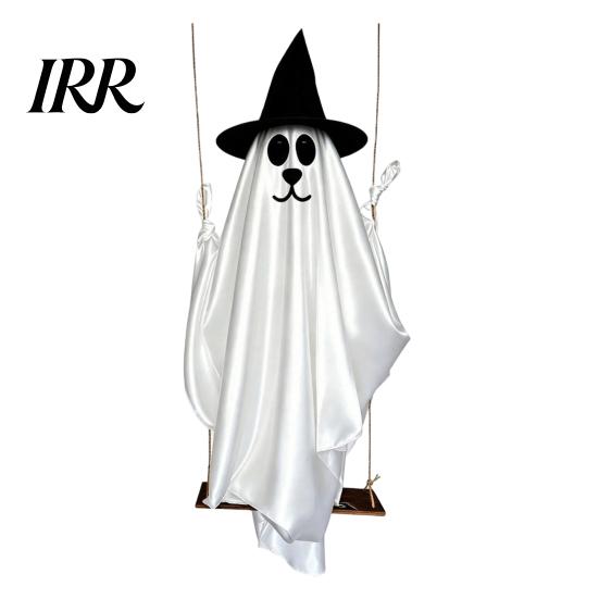 Durable Halloween Holiday Decor Hanging Ghost for Outdoor Decoration, Cute Flying Satin White Reusable Party Decorations Home, Tree, Porch,