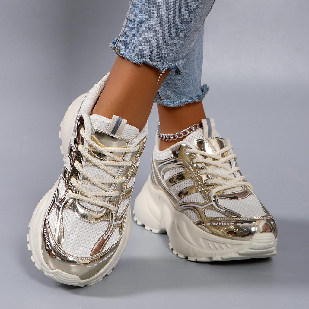 Neue atmungsaktive und bequeme Low-Top-Farbabstimmungs-Sport- und Freizeitschuhe, modische Jugend-Set-Top-Schnürschuhe, Damenschuhe, Dad-Schuhe