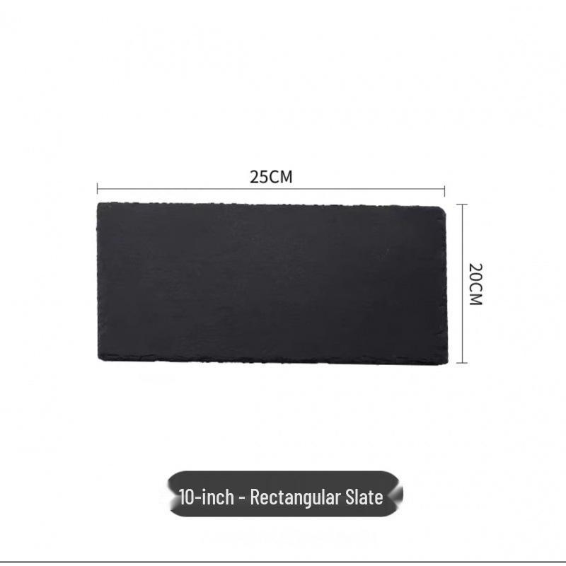 Small Black Natural Stone Jewelry Tray: Creative Background Ornament for Photography