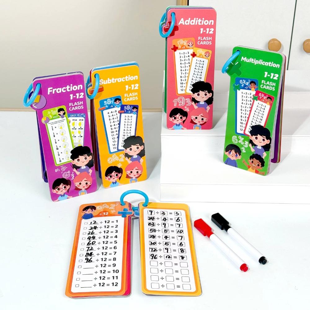 15PCS 15 cards Mathematical Training Cards Erasable Reusable Addition Table Cards Teaching Practice Cards Maths Table Cards