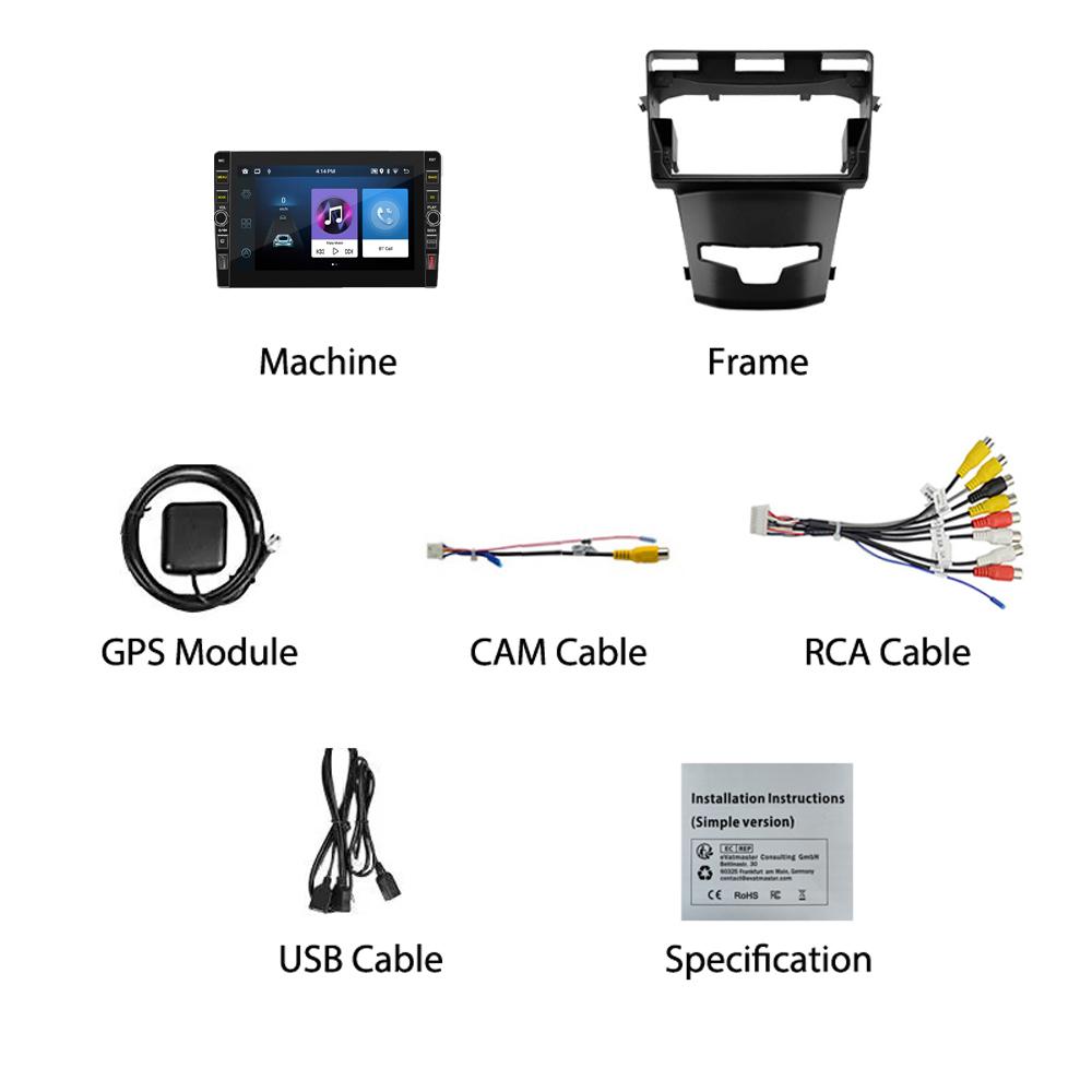 8 Inch 2 Din Android Car Radio Multimedia Video Player for SsangYong Korando 3 Actyon 2 2013-2017 With Button Knob Carplay WiFi 2+32GB