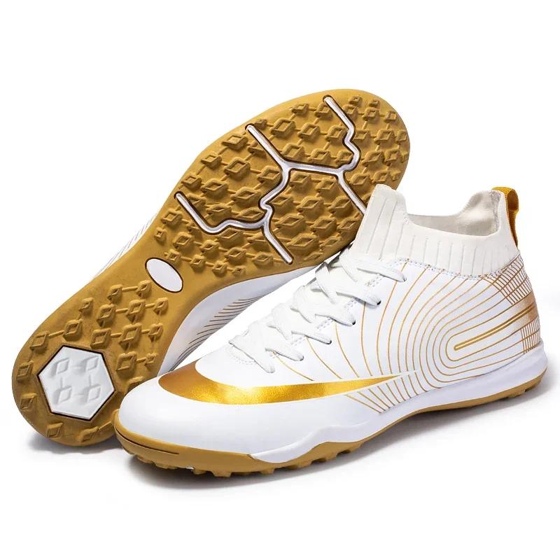 Men Soccer Shoes Ankle Outdoor Long Spikes Football Boots Tf Professional Grass Cleats Unisex Football Shoes Chuteira Society