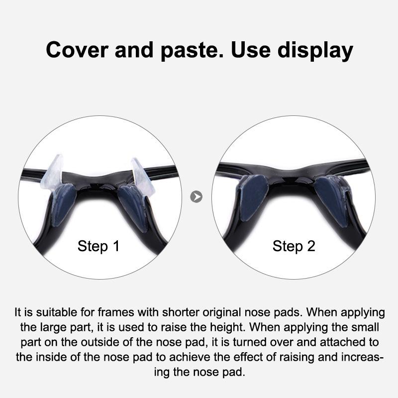 5Pairs Eyeglasses Anti Slip Nose Pads Soft Silicone Self Adhesive Glasses Nose Holder Long Lasting Spectacles Nose Support