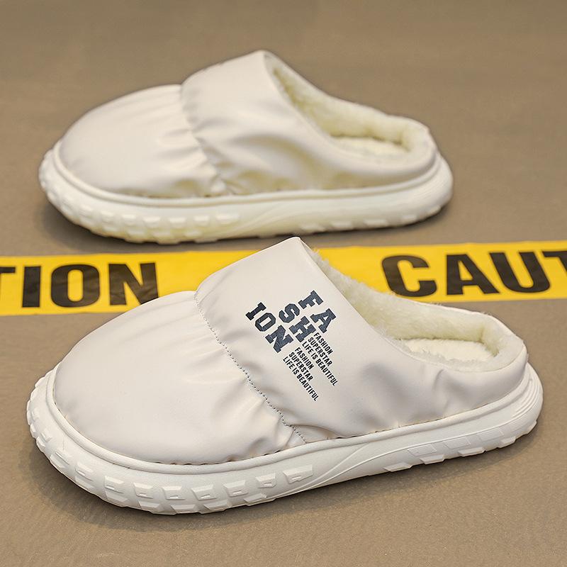

Новые водонепроницаемые хлопковые тапочки мужские водонепроницаемые и теплые домашние флисовые нескользящие наружные тапочки из хлопка мужские хлопковые тапочки 38 бежевый