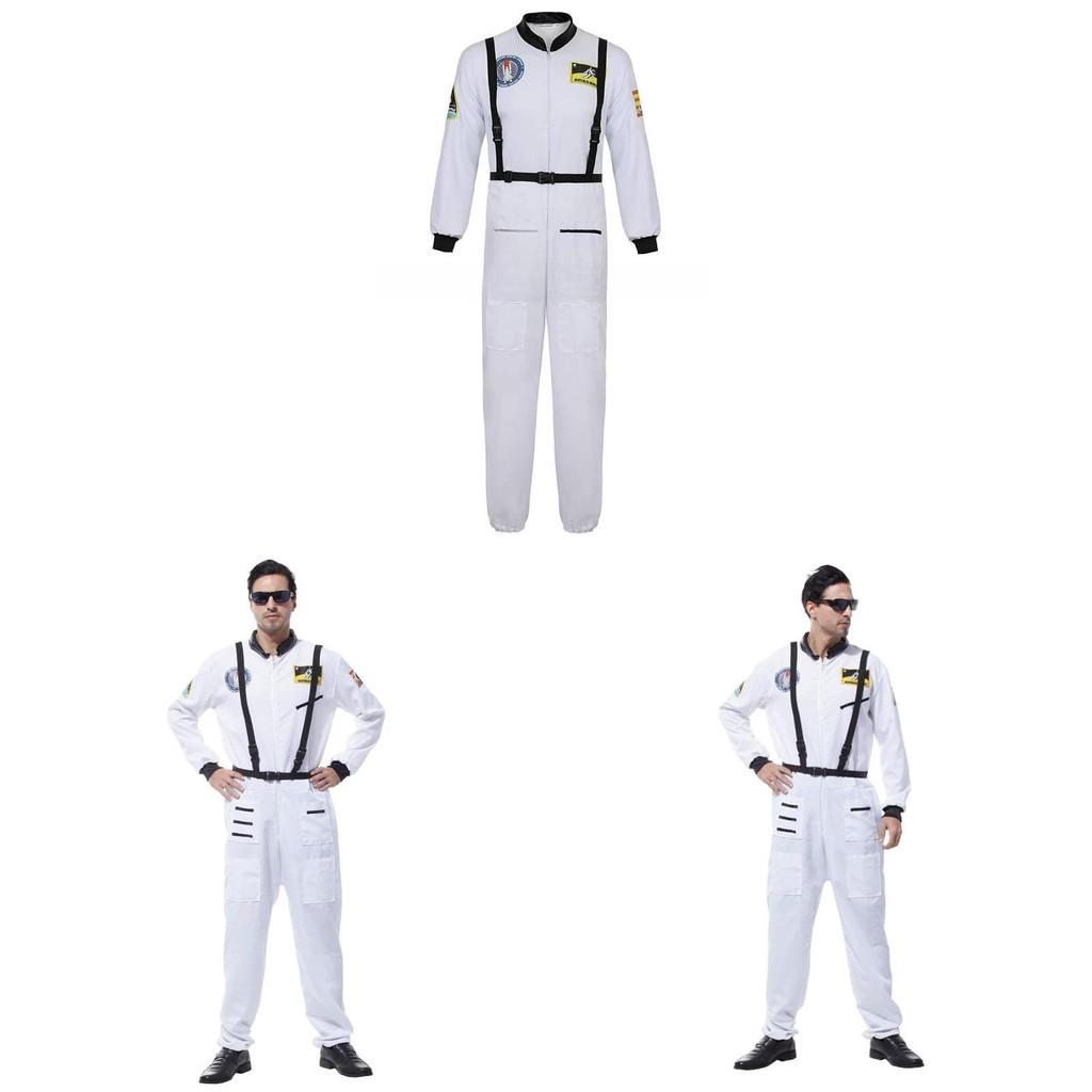 Astronaut Costume For Adults With Zipper Halloween Role Play Dressup