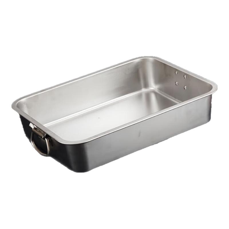 Xiyao Stainless Steel Rectangular Handled Serving Basin