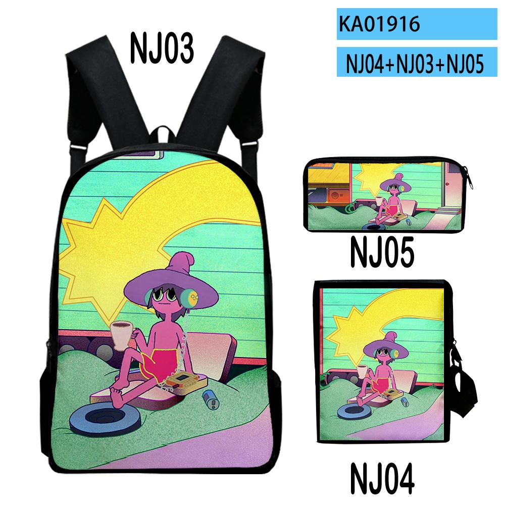Sac à dos scolaire 3D de luxe The Midnight Gospel 3 pièces/Set pour élèves Sac à dos pour ordinateur portable Sac à dos Sac à bandoulière incliné Trousse à crayons